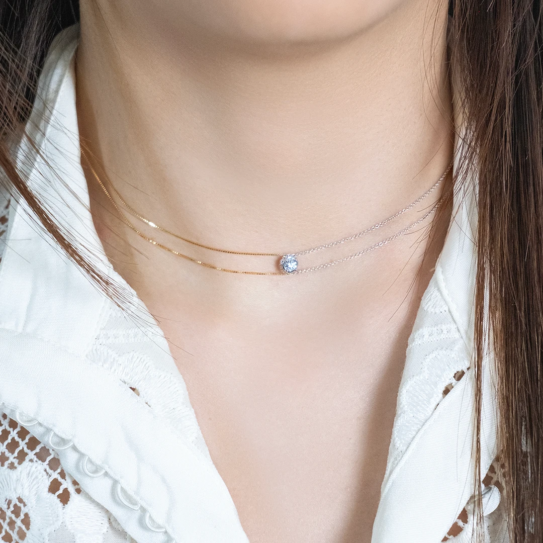 Two chain diamond necklace